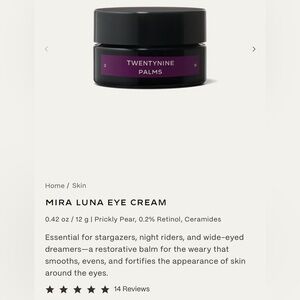 NIB Twentynine Palms Mira Luna Eye Cream .42 oz